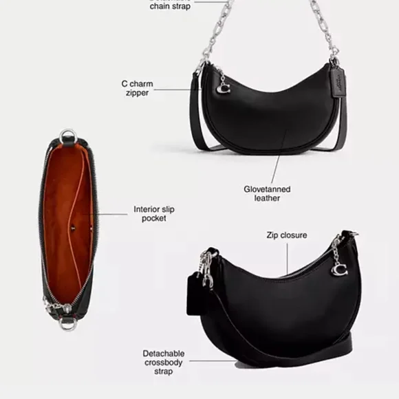 Black Leather Women's Bag - Picture 2 of 11